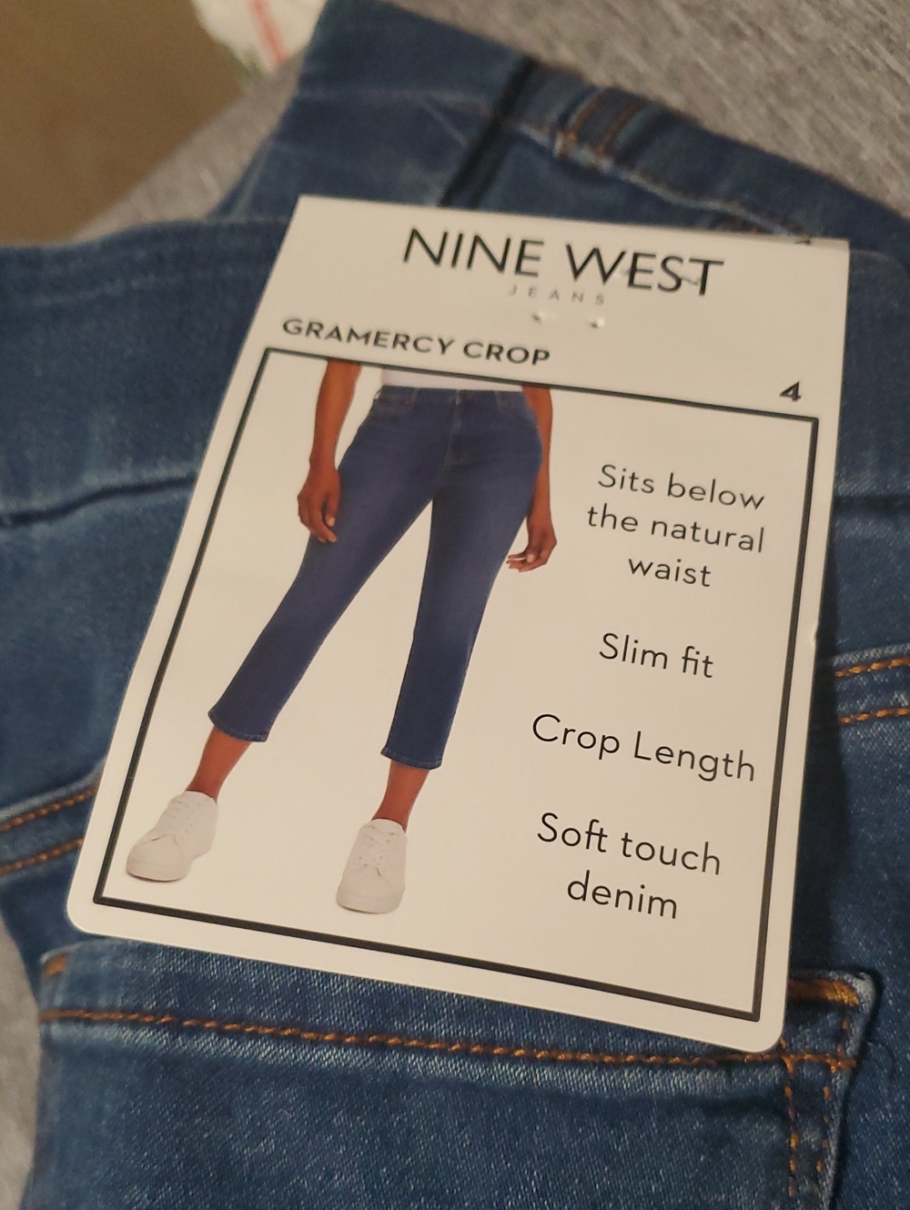 Nine West Gramercy Crop Slim Cropped Jeans - Blue